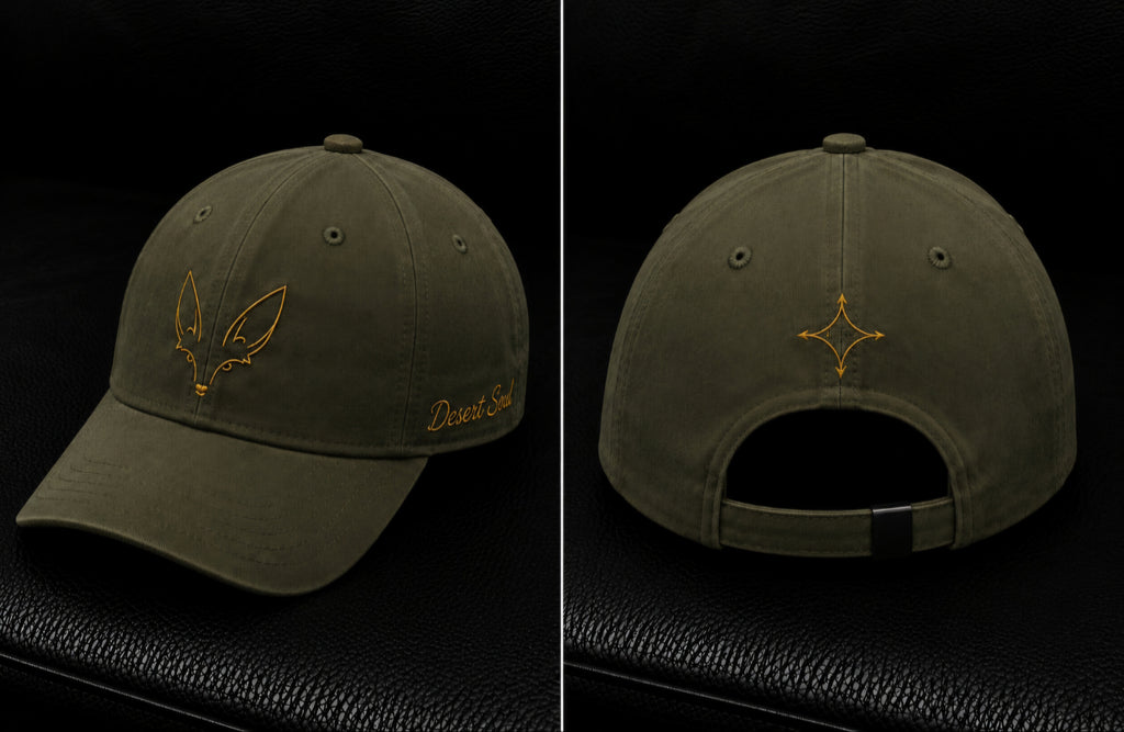 DZ Mirage casquette kaki/doré + pochette en velours assortie ( Bientôt disponible )
