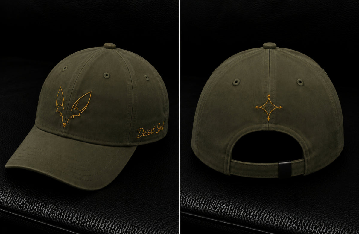 DZ Mirage casquette kaki/doré + pochette en velours assortie ( Bientôt disponible )